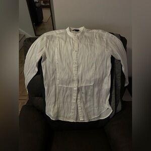 Elegant White Mandarin Collar Shirt for women H&M size 2